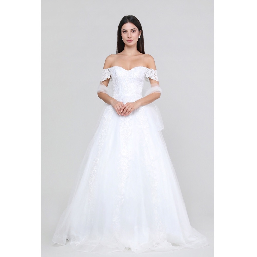 🆕NWT WHITE WEDDING Off the Shoulder Mermaid Gown